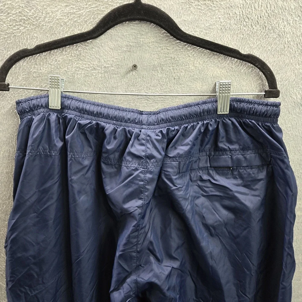 VINTAGE Nike Men Activewear Pants 2XL Navy Windbreaker Lined Logo Y2K READ